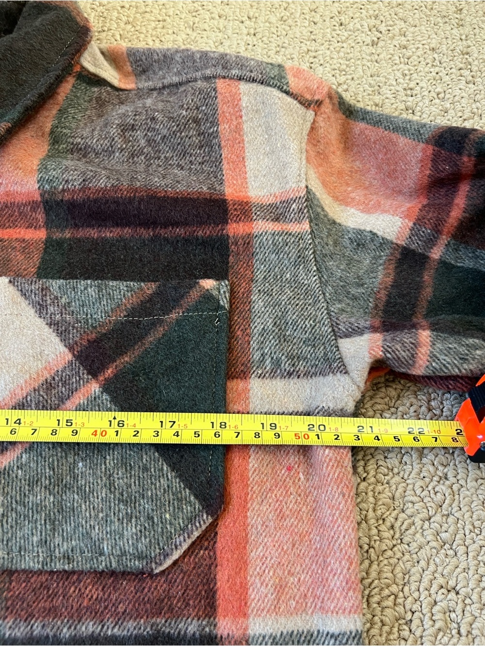 Ashley By 26 International Plaid Button-Front Shacket in Rust, Gray & Cream - Picture 5 of 7